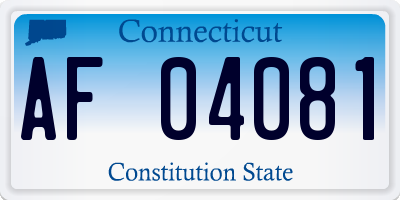 CT license plate AF04081