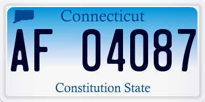 CT license plate AF04087