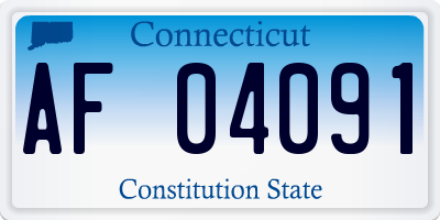 CT license plate AF04091