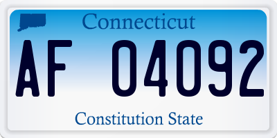 CT license plate AF04092