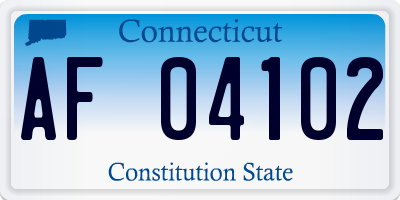 CT license plate AF04102