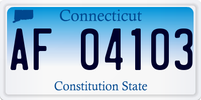 CT license plate AF04103