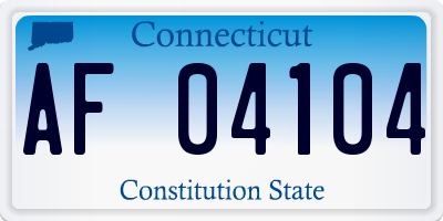 CT license plate AF04104