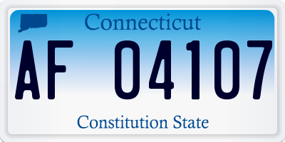 CT license plate AF04107