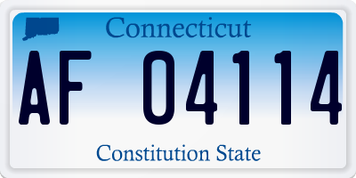 CT license plate AF04114