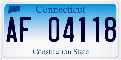 CT license plate AF04118