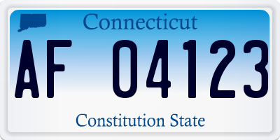 CT license plate AF04123