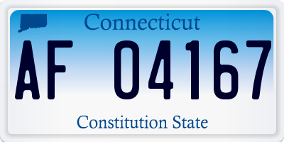 CT license plate AF04167