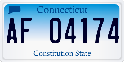 CT license plate AF04174