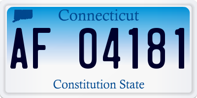 CT license plate AF04181