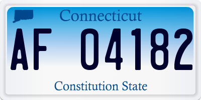 CT license plate AF04182