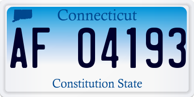 CT license plate AF04193