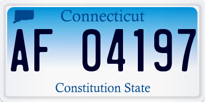 CT license plate AF04197