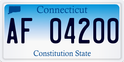 CT license plate AF04200