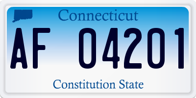 CT license plate AF04201