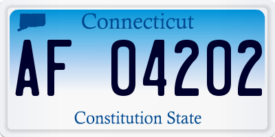 CT license plate AF04202