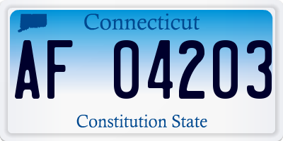 CT license plate AF04203