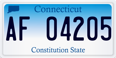 CT license plate AF04205