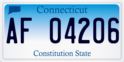 CT license plate AF04206