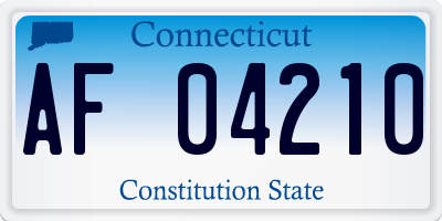 CT license plate AF04210