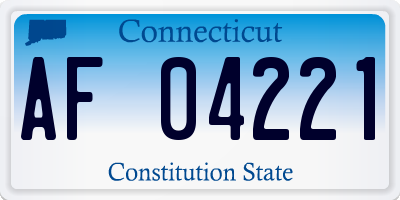 CT license plate AF04221