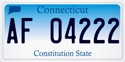 CT license plate AF04222