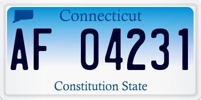 CT license plate AF04231