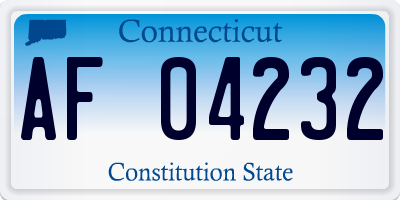 CT license plate AF04232