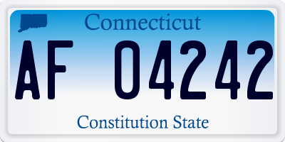 CT license plate AF04242