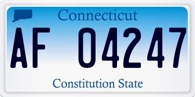 CT license plate AF04247