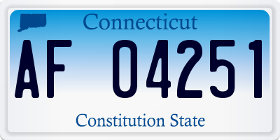 CT license plate AF04251