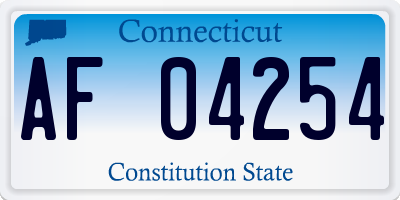 CT license plate AF04254