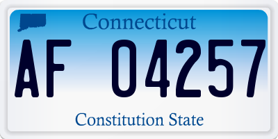 CT license plate AF04257