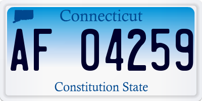 CT license plate AF04259