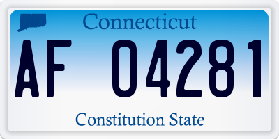 CT license plate AF04281