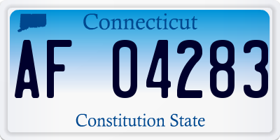 CT license plate AF04283