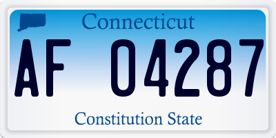 CT license plate AF04287