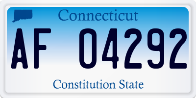 CT license plate AF04292