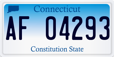 CT license plate AF04293