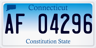 CT license plate AF04296