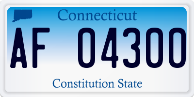 CT license plate AF04300