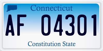 CT license plate AF04301