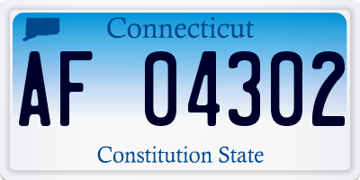 CT license plate AF04302