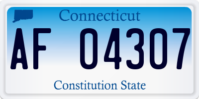 CT license plate AF04307