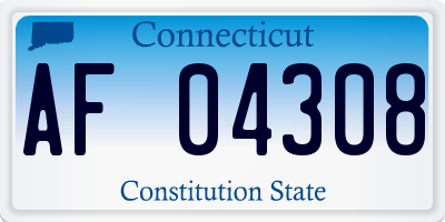 CT license plate AF04308
