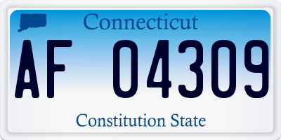 CT license plate AF04309