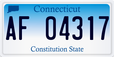 CT license plate AF04317