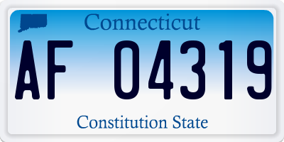 CT license plate AF04319