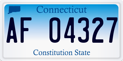 CT license plate AF04327
