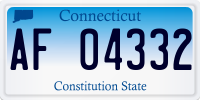CT license plate AF04332